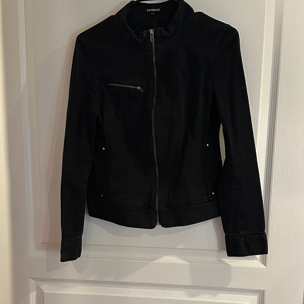 Express Women's Classic Black Leather Jacket